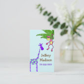 Die Sicherheits-Karte des Affe-und Giraffen-Kindes Visitenkarte (Stehend Vorderseite)