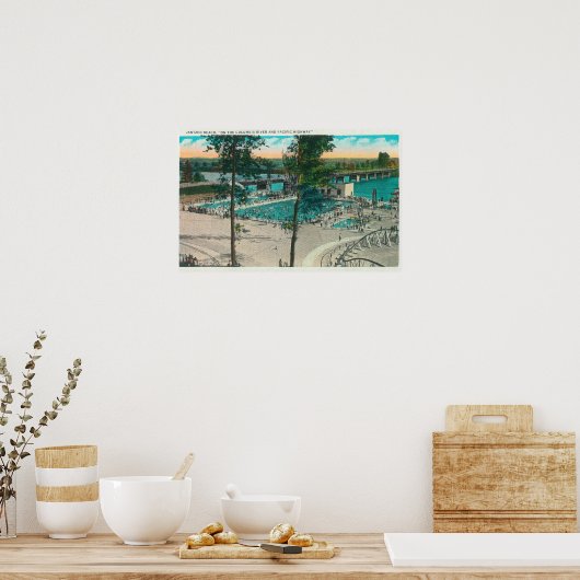 Die Sicht auf das Schwimmgebiet Poster (Küche)