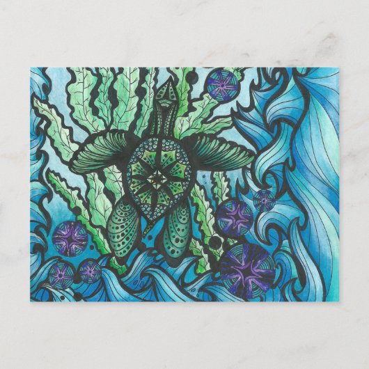 Die Sicht auf die Schildkröte Postkarte (Vorderseite)