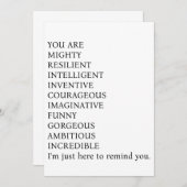 Die "Sie sind mächtig, widerstandsfähig, intellige Dankeskarte (Vorne/Hinten)