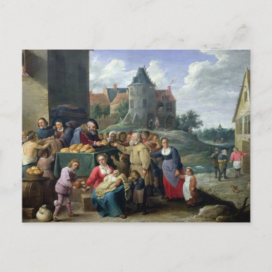 Die sieben Akte der Barmherzigkeit Postkarte (Vorderseite)