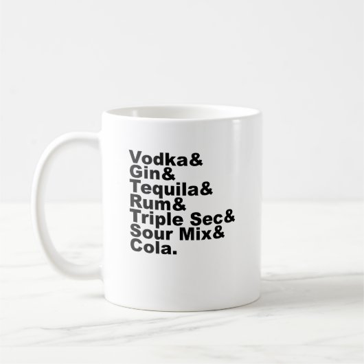 Die sieben Bestandteile in einem Long Kaffeetasse (Links)