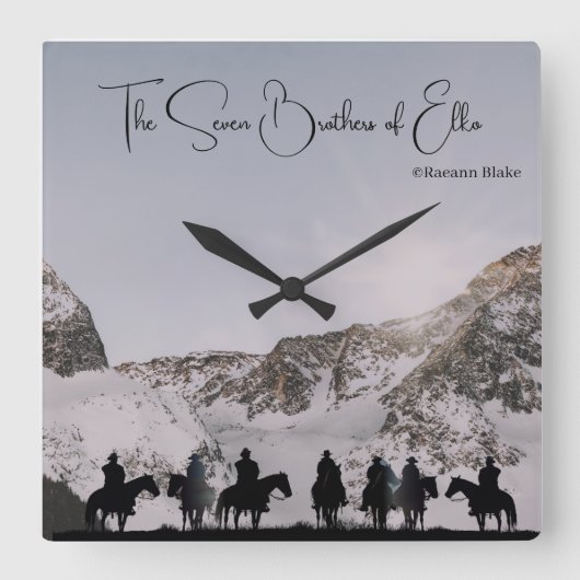 Die sieben Brüder von Elko Wall Quadratische Wanduhr (Vorderseite)