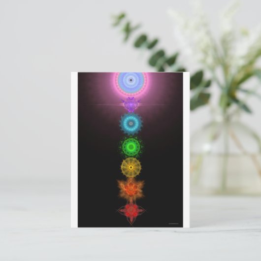 Die sieben Chakras Postkarte (Stehend Vorderseite)