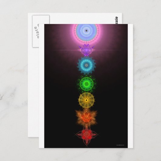 Die sieben Chakras Postkarte (Vorne/Hinten)