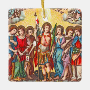 Die Sieben Erzengel (CP 001; Chromolithographie) Keramikornament