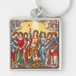 Die Sieben Erzengel (CP 001; Chromolithographie) Schlüsselanhänger