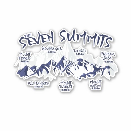 Die sieben Gipfel des Berges Aufkleber (Vorderseite)