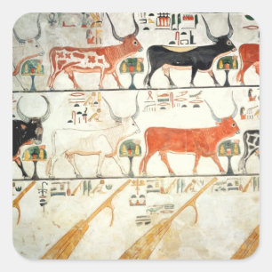 Die sieben himmlischen Kühe und der heilige Stier Quadratischer Aufkleber