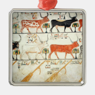Die sieben himmlischen Kühe und der heilige Stier Silbernes Ornament