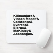 Die sieben höchsten Berge auf jedem Kontinent Mousepad (Mit Mouse)