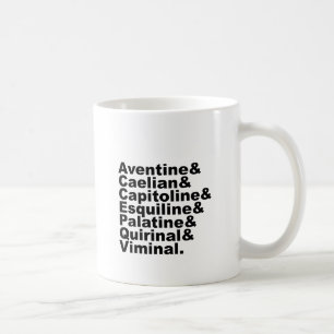 Die sieben Hügel Roms, berühmt durch die Geschicht Kaffeetasse