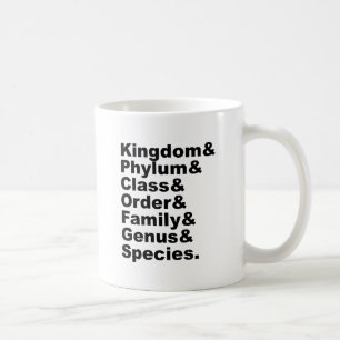 Die sieben Kategorien der biologischen Taxonomie Kaffeetasse