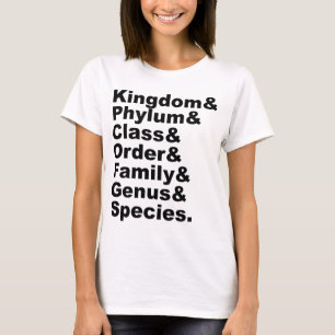 Die sieben Kategorien der biologischen Taxonomie T-Shirt