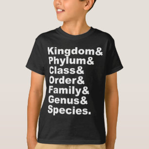 Die sieben Kategorien der biologischen Taxonomie T-Shirt