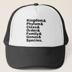 Die sieben Kategorien der biologischen Taxonomie Truckerkappe