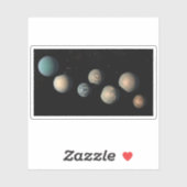 Die sieben Planeten der Erdgröße von Trappist-1 Aufkleber (Blatt)
