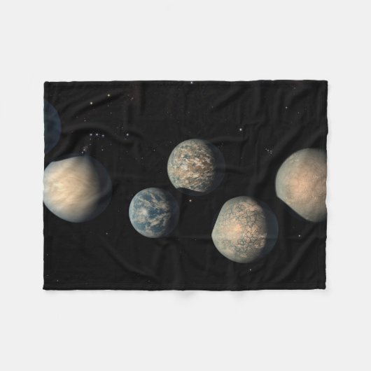 Die sieben Planeten der Erdgröße von Trappist-1 Fleecedecke (Vorderseite (Horizontal))