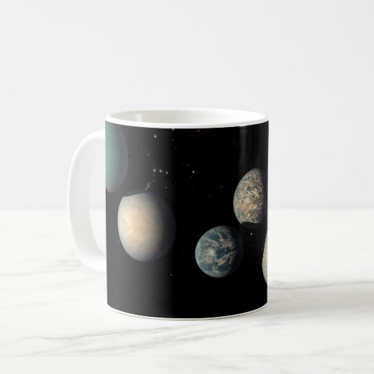 Die sieben Planeten der Erdgröße von Trappist-1 Kaffeetasse (Vorderseite Links)