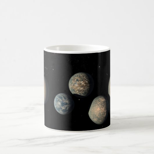 Die sieben Planeten der Erdgröße von Trappist-1 Kaffeetasse (Mittel)
