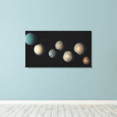Die sieben Planeten der Erdgröße von Trappist-1 Leinwanddruck (Insitu (Holzboden))