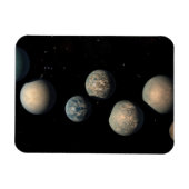 Die sieben Planeten der Erdgröße von Trappist-1 Magnet (Horizontal)
