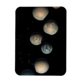 Die sieben Planeten der Erdgröße von Trappist-1 Magnet (Vertikal)