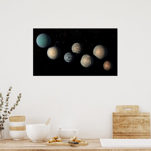 Die sieben Planeten der Erdgröße von Trappist-1 Poster (Küche)
