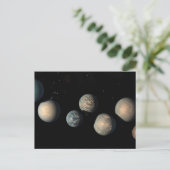 Die sieben Planeten der Erdgröße von Trappist-1 Postkarte (Stehend Vorderseite)