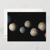 Die sieben Planeten der Erdgröße von Trappist-1 Postkarte (Vorne/Hinten)