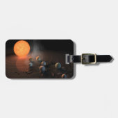 Die sieben Planeten von Trappist-1 sind im Orbit u Gepäckanhänger (Vorderseite horizontal)