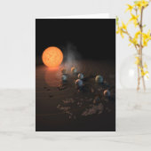 Die sieben Planeten von Trappist-1 sind im Orbit u Karte (Gelbe Blume)