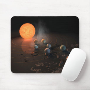 Die sieben Planeten von Trappist-1 sind im Orbit u Mousepad