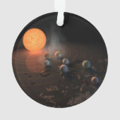 Die sieben Planeten von Trappist-1 sind im Orbit u Ornament (Rückseite)