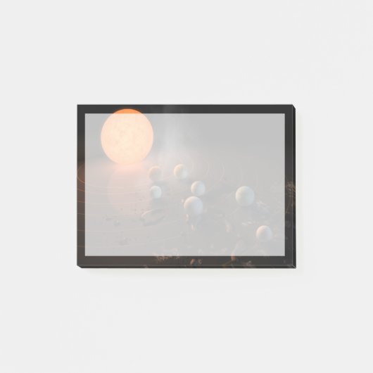 Die sieben Planeten von Trappist-1 sind im Orbit u Post-it Klebezettel (Vorderseite)