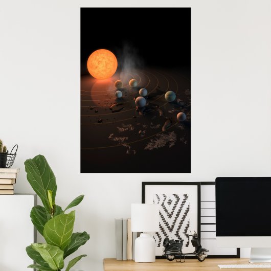 Die sieben Planeten von Trappist-1 sind im Orbit u Poster (Heimbüro)