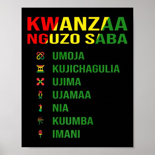 Die sieben Prinzipien von Kwanza - Nguzo Saba Poster (Vorne)