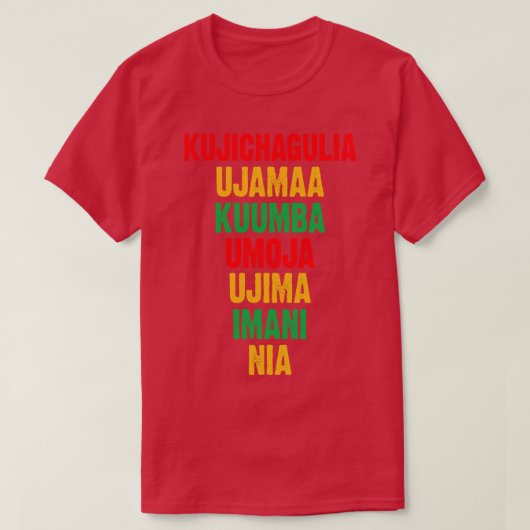 Die sieben Prinzipien von Kwanza T-Shirt (Design vorne)