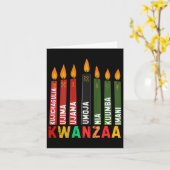 Die sieben Prinzipien von Kwanzaa Kinara Happy Kwa Karte (Gelbe Blume)