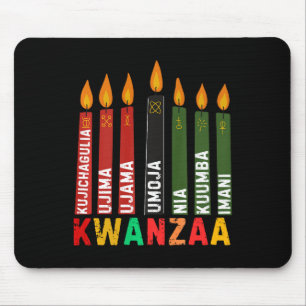 Die sieben Prinzipien von Kwanzaa Kinara Happy Kwa Mousepad