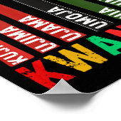 Die sieben Prinzipien von Kwanzaa Kinara Happy Kwa Poster (Ecke)