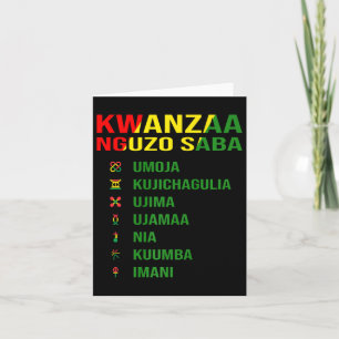 Die sieben Prinzipien von Kwanzaa - Nguzo Saba Karte