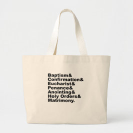 Die sieben Sakramente des Christentums und des Kat Jumbo Stoffbeutel