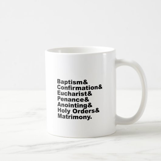 Die sieben Sakramente des Christentums und des Kat Kaffeetasse (Rechts)
