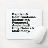 Die sieben Sakramente des Christentums und des Kat Mousepad (Mit Mouse)