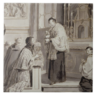 Die sieben Sakramente: Kommunion, 1779 (Stift, Fliese