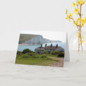 Die sieben Schwestern, Cuckmere Hafen, Sussex Karte (Gelbe Blume)