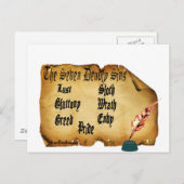 Die sieben tödlichen Sünden Postkarte (Vorne/Hinten)