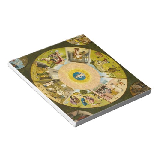 Die sieben Toten sitzen und die vier letzten Dinge Notizblock (angewinkelt)