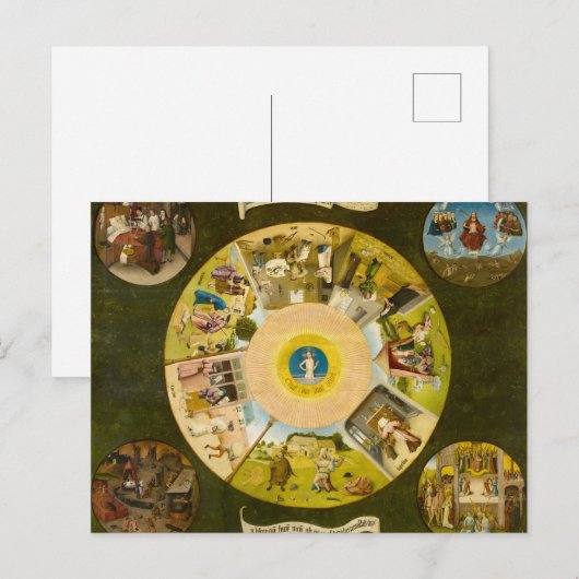 Die sieben Toten sitzen und die vier letzten Dinge Postkarte (Vorne/Hinten)